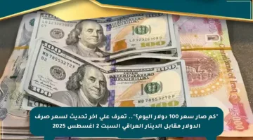 “كم صار سعر 100 دولار اليوم؟”.. تعرف على آخر تحديث لسعر صرف الدولار مقابل الدينار العراقي السبت 2 أغسطس 2025